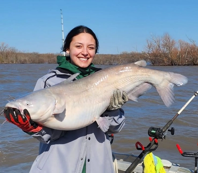 Another nice blue catfish with guide tony pennebaker